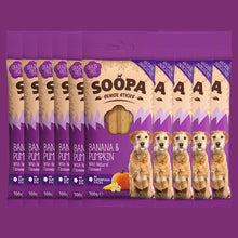 Load image into Gallery viewer, SOOPA - BANANA, PUMPKIN & FLAXSEED SENIOR DOG DENTAL STICKS
