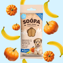 Load image into Gallery viewer, SOOPA - BANANA & PUMPKIN PUPPY DENTAL STICK