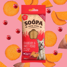 Load image into Gallery viewer, SOOPA - CRANBERRY & SWEET POTATO DENTAL STICKS