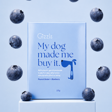 Load image into Gallery viewer, GIZZLS - MY DOG MADE ME BUY IT - PEANUT BUTTER & BLUEBERRIES TREATS