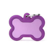 Load image into Gallery viewer, MY FAMILY - HUSHTAG COLLECTION - ALUMINUM PURPLE BONE WITH RUBBER - DIFFERENT COLOURS