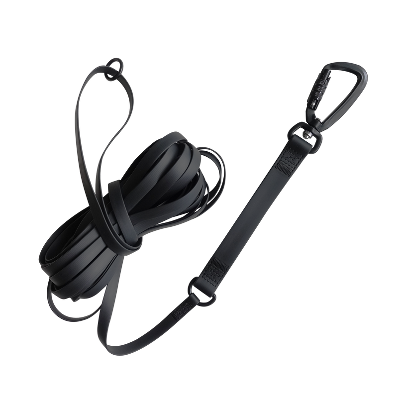 LAMBWOLF COLLECTIVE - NOMAD - ULTRA LIGHT LONG WATERPROOF LEASH - BLACK