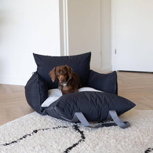 Load image into Gallery viewer, PIP AND PALMS - DOG CAR SEAT - DARK BLUE

