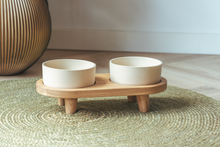 Load image into Gallery viewer, AVA BOWLS - WOODEN TRAY FOR 2 BOWLS SIZE MEDIUM - LEGS 6 CM

