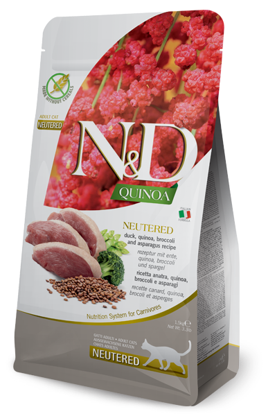 FARMINA QUINOA - NEUTERED - DUCK, QUINOA, BROCCOLI AND ASPARAGUS