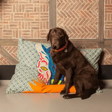 Load image into Gallery viewer, DOG WITH A MISSION - ROCKING TIGER DOG CUSHION
