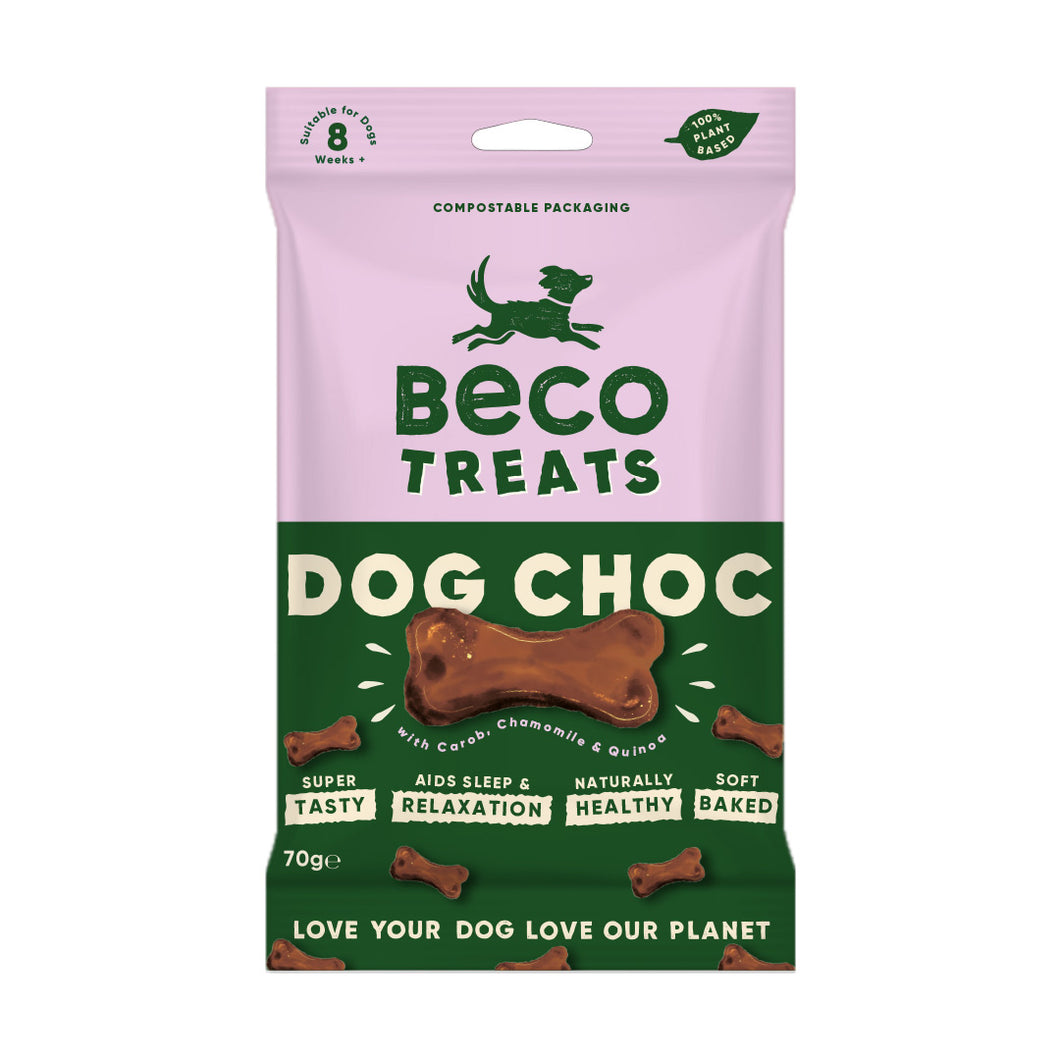 BECO TREATS - DOG CHOC WITH CAROB, CHAMOMILE & QUINOA
