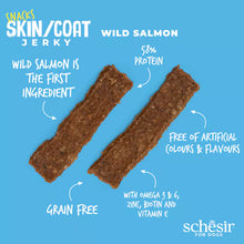 Load image into Gallery viewer, SCHESIR SNACKS - SKIN &amp; COAT JERKY - WILD SALMON
