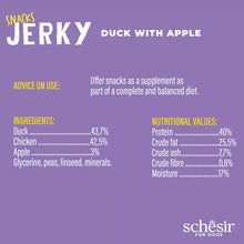 Load image into Gallery viewer, SCHESIR SNACKS - JERKY - DUCK WITH APPLE
