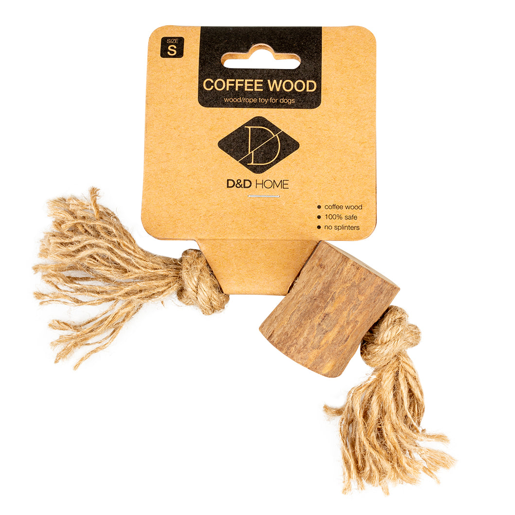 D&D - COFFEE WOOD CHEWING STICK & JUTE ROPE BROWN
