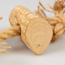 Load image into Gallery viewer, D&amp;D - COFFEE WOOD CHEWING STICK &amp; JUTE ROPE BROWN
