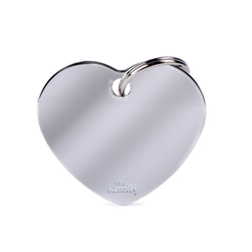 MY FAMILY - BASIC COLLECTION - BIG HEART IN CHROME PLATED BRASS